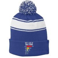 Table Tennis Player Joke For Ping Pong Stripe Pom Pom Beanie