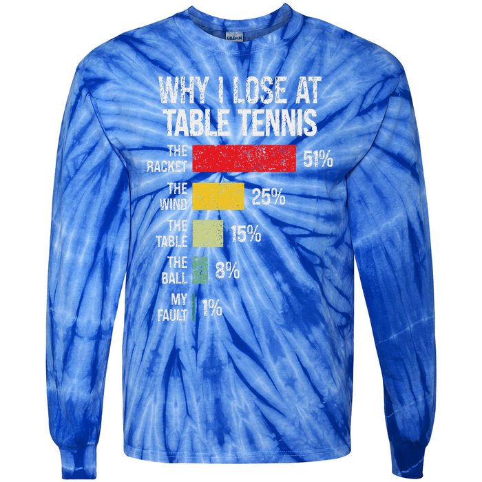 Table Tennis Player Joke For Ping Pong Tie-Dye Long Sleeve Shirt