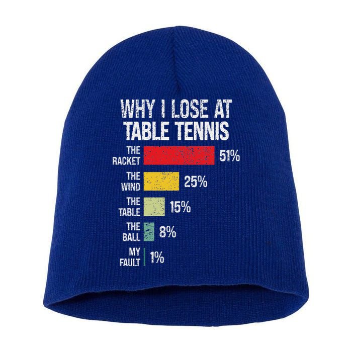 Table Tennis Player Joke For Ping Pong Short Acrylic Beanie