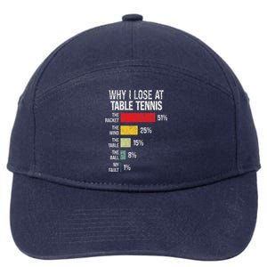 Table Tennis Player Joke For Ping Pong 7-Panel Snapback Hat