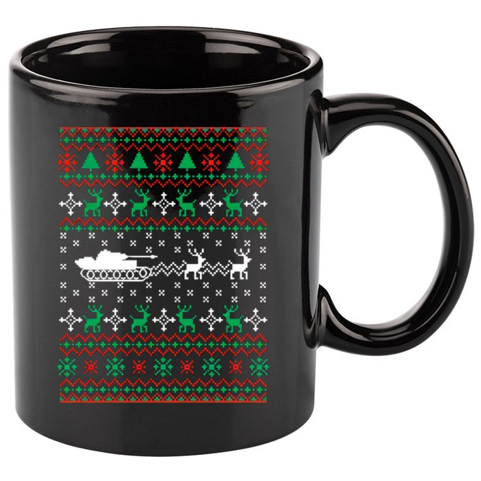 Tank Tanker Panzer Xmas Ugly Christmas 11oz C Handle Ceramic Mug