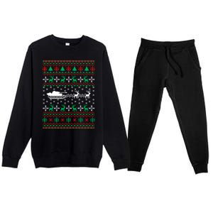 Tank Tanker Panzer Xmas Ugly Christmas Premium Crewneck Sweatsuit Set