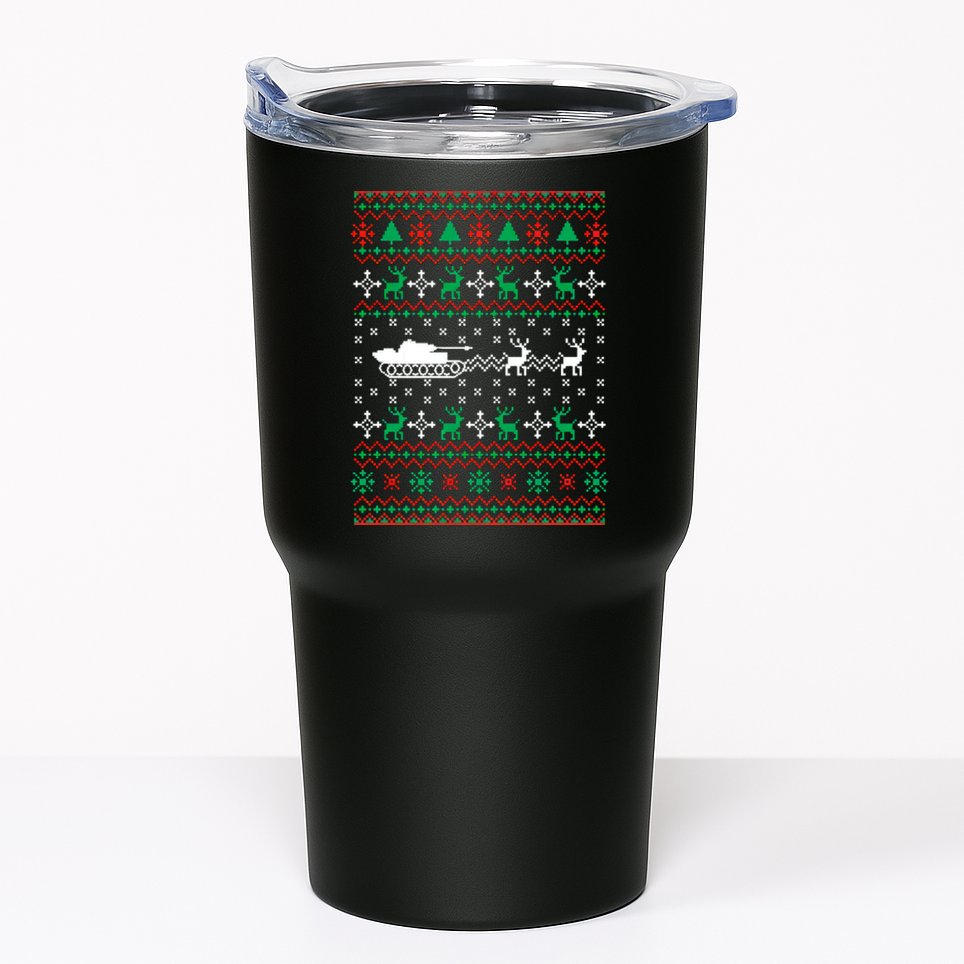 Tank Tanker Panzer Xmas Ugly Christmas Tumbler