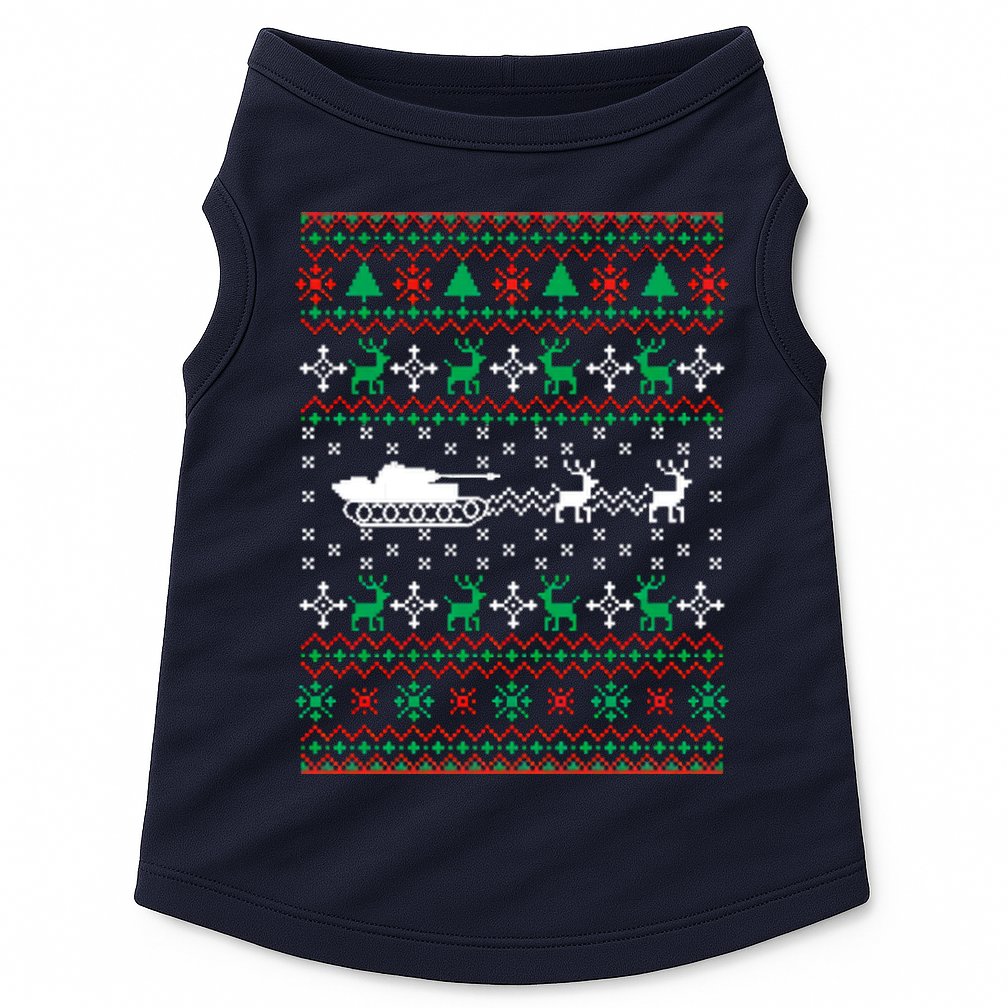 Tank Tanker Panzer Xmas Ugly Christmas Doggie Tank