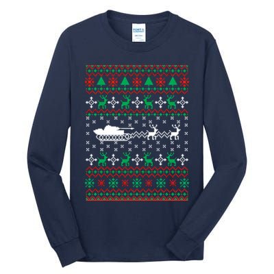 Tank Tanker Panzer Xmas Ugly Christmas Tall Long Sleeve T-Shirt