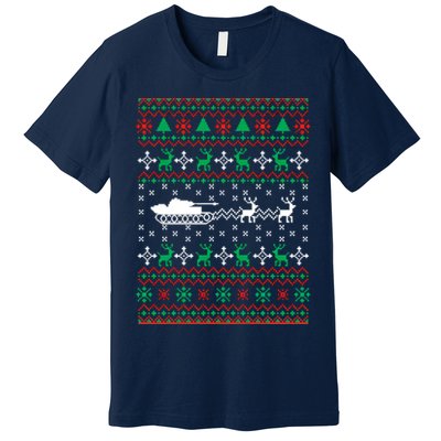 Tank Tanker Panzer Xmas Ugly Christmas Premium T-Shirt