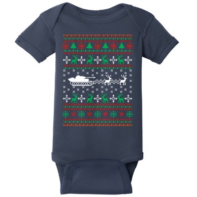 Tank Tanker Panzer Xmas Ugly Christmas Baby Bodysuit