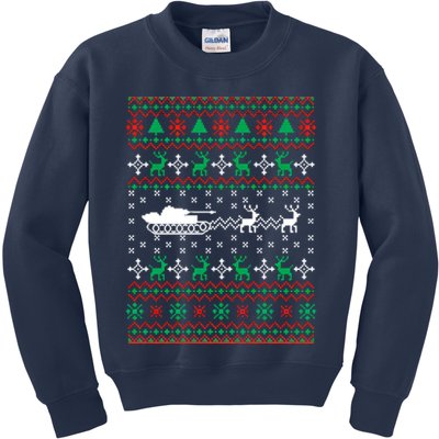 Tank Tanker Panzer Xmas Ugly Christmas Kids Sweatshirt