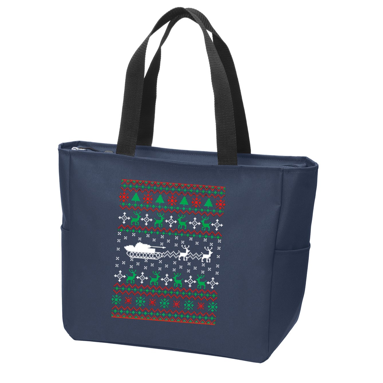 Tank Tanker Panzer Xmas Ugly Christmas Zip Tote Bag