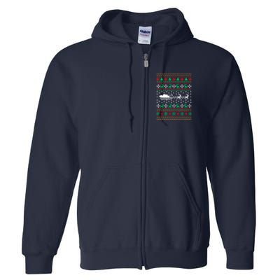 Tank Tanker Panzer Xmas Ugly Christmas Full Zip Hoodie