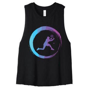 Tennis Tennis Player Sports Women's Racerback Cropped Tank