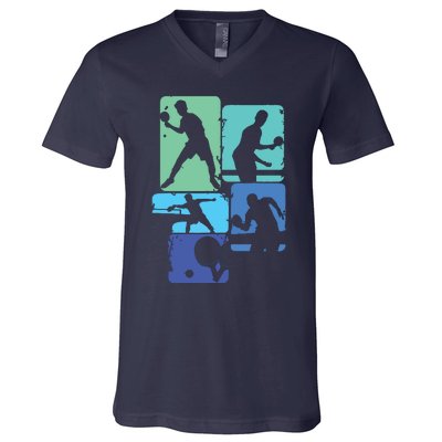 Table Tennis Ping Pong Men Boy V-Neck T-Shirt