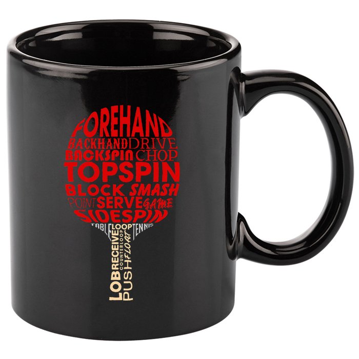 Table Tennis Ping Pong Racket Player Funny Women Gift 11oz C Handle Ceramic Mug
