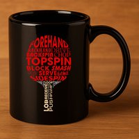 Table Tennis Ping Pong Racket Player Funny Women Gift 11oz C Handle Ceramic Mug