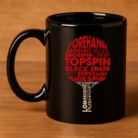 Table Tennis Ping Pong Racket Player Funny Women Gift 11oz C Handle Ceramic Mug
