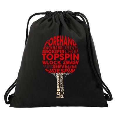 Table Tennis Ping Pong Racket Player Funny Women Gift Drawstring Bag