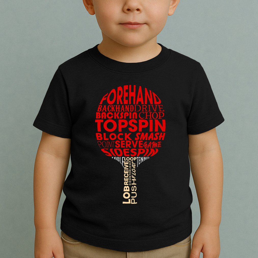 Table Tennis Ping Pong Racket Player Funny Women Gift Toddler T-Shirt