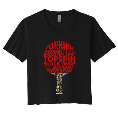 Table Tennis Ping Pong Racket Player Funny Women Gift Crop Top