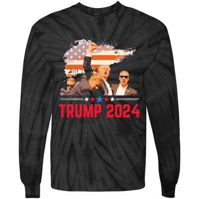 Trump Trending Political Pennsylvania Trump 2024 Tie-Dye Long Sleeve Shirt