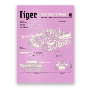 Tiger Tank Panzer World War 2 Blueprint Poster