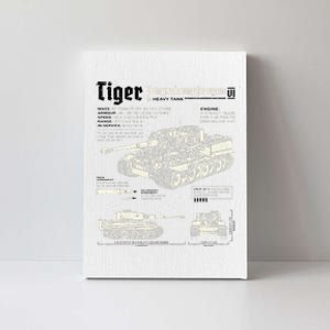 Tiger Tank Panzer World War 2 Blueprint Canvas