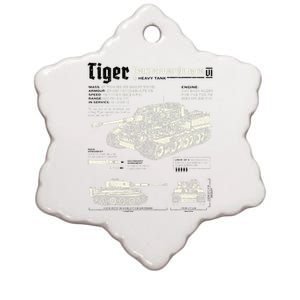 Tiger Tank Panzer World War 2 Blueprint Ceramic Star Ornament