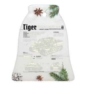 Tiger Tank Panzer World War 2 Blueprint Ceramic Bell Ornament