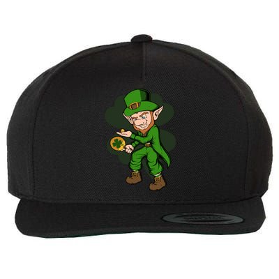 Table Tennis Player Leprechaun St Patrick's Day Table Tennis Funny Gift Wool Snapback Cap