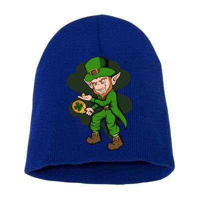 Table Tennis Player Leprechaun St Patrick's Day Table Tennis Funny Gift Short Acrylic Beanie