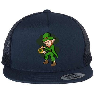 Table Tennis Player Leprechaun St Patrick's Day Table Tennis Funny Gift Flat Bill Trucker Hat