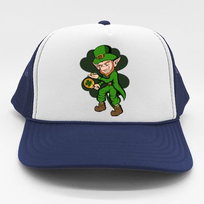 Table Tennis Player Leprechaun St Patrick's Day Table Tennis Funny Gift Trucker Hat