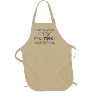 Table Tennis Player I Play Ping Pong & I Know Things Full-Length Apron With Pockets