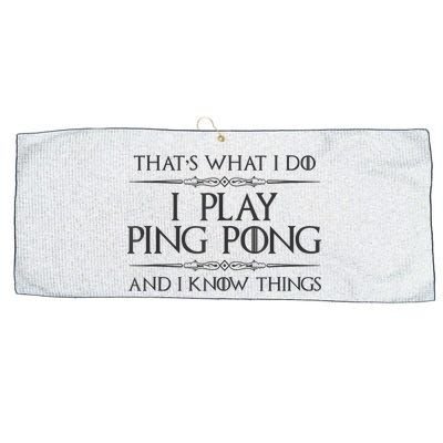 Table Tennis Player I Play Ping Pong & I Know Things Large Microfiber Waffle Golf Towel