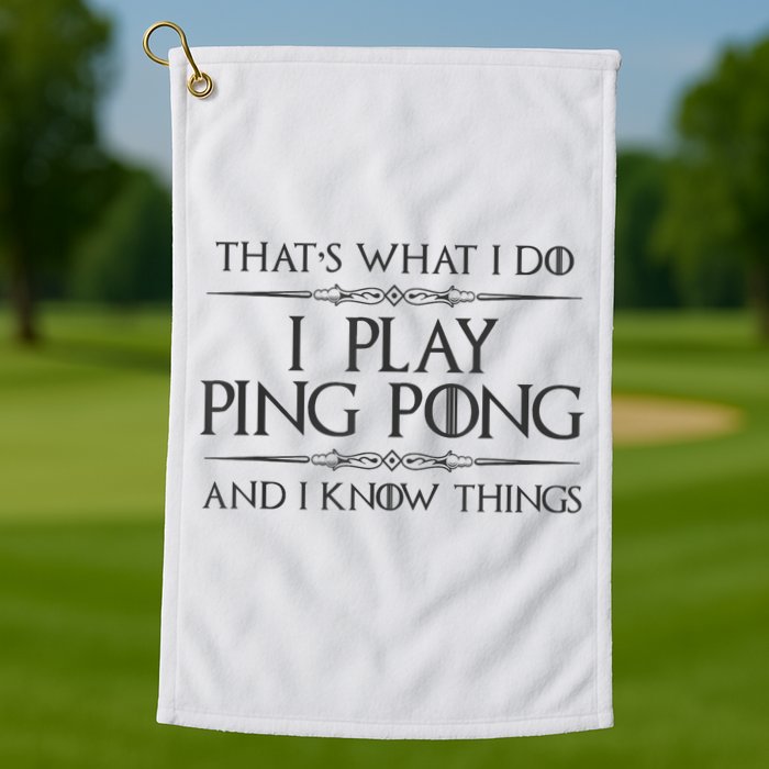 Table Tennis Player I Play Ping Pong & I Know Things Golf Towel