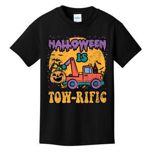 Tow Truck Pumpkin Halloween Costume Towing Kids T-Shirt