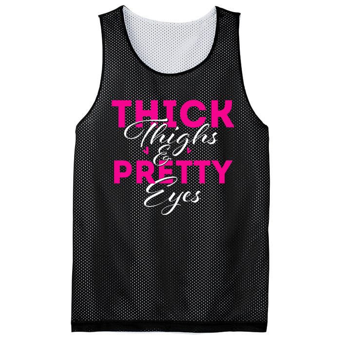 Thick Thighs & Pretty Eyes Workout Fitness Mesh Reversible Basketball Jersey Tank