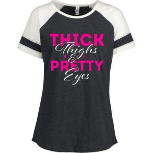 Thick Thighs & Pretty Eyes Workout Fitness Enza Ladies Jersey Colorblock Tee