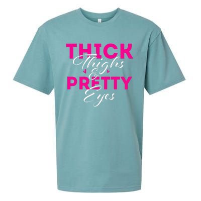 Thick Thighs & Pretty Eyes Workout Fitness Sueded Cloud Jersey T-Shirt