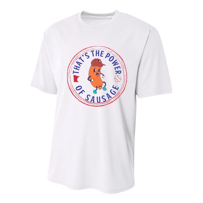 ThatS The Power Of Sausage Summer Sausage Youth Performance Sprint T-Shirt