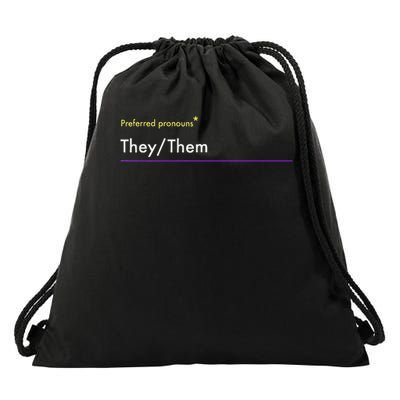 They Them Pronouns Matter Nonbinary Drawstring Bag