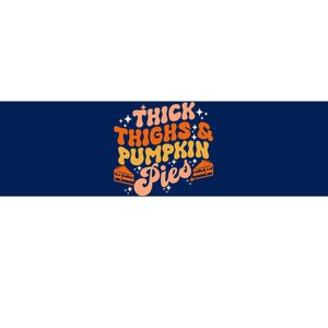 Thick Thighs Pumpkin Pies Autumn Thanksgiving Groovy Retro Bumper Sticker