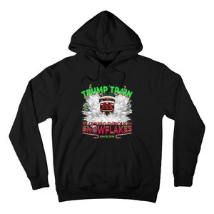 Trump Train Plowing Through Snowflakes Christmas Xmas President Hoodie