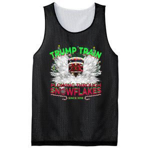 Trump Train Plowing Through Snowflakes Christmas Xmas President Mesh Reversible Basketball Jersey Tank