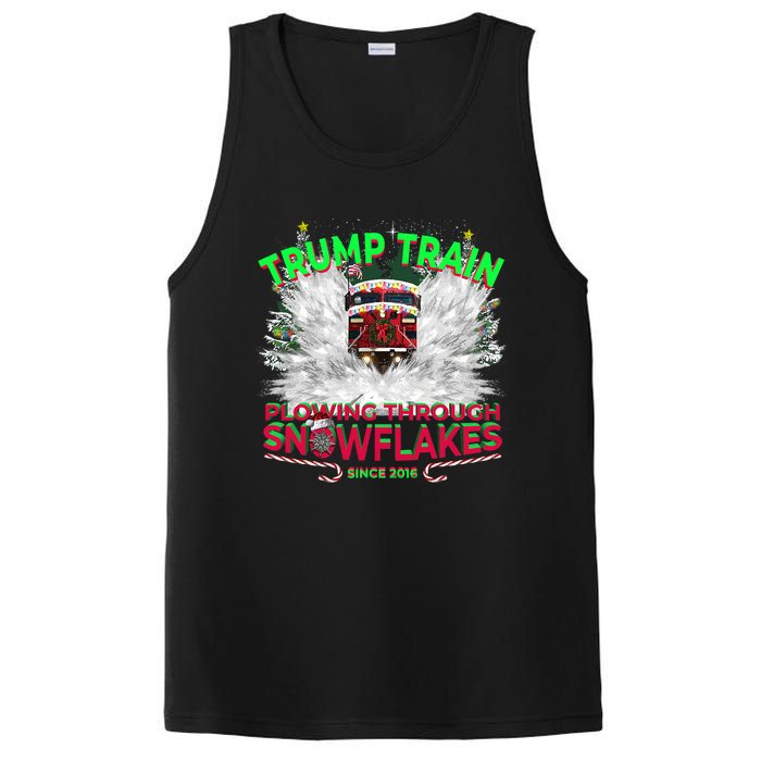 Trump Train Plowing Through Snowflakes Christmas Xmas President PosiCharge Competitor Tank