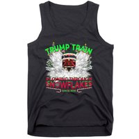 Trump Train Plowing Through Snowflakes Christmas Xmas President Tank Top