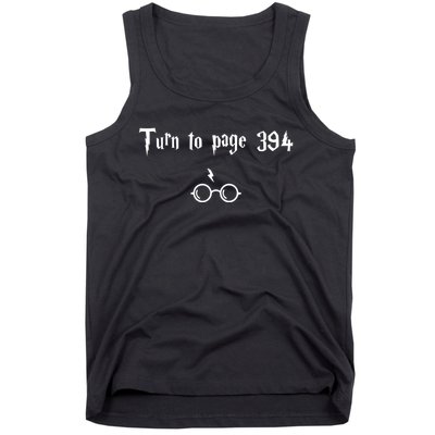 Turn To Page 394 Meme Quote For Books Lover Fantasy Novels Tank Top