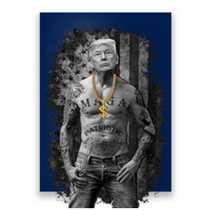 Trump Tattoo Patriotic Gangster Anti Liberal Pro Trump Republican Poster