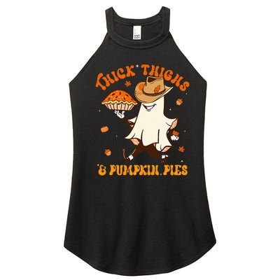 Thick Thighs Pumpkin Pies Howdy Ghost Halloween Thanksgiving Women’s Perfect Tri Rocker Tank