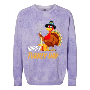 Turkeys Thanksgiving Pilgrim Holiday Colorblast Crewneck Sweatshirt