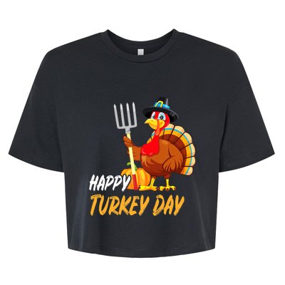 Turkeys Thanksgiving Pilgrim Holiday Bella+Canvas Jersey Crop Tee